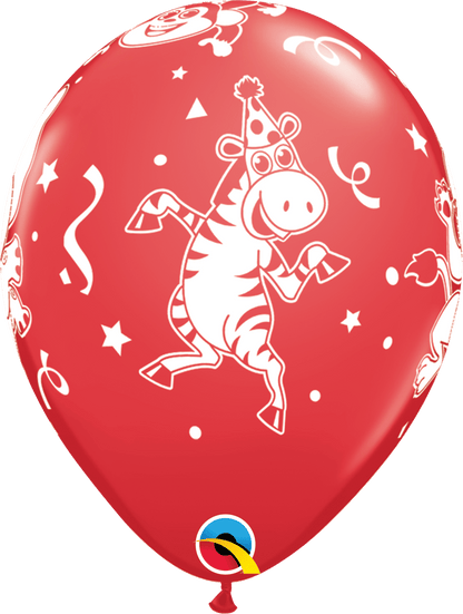 Qualatex Latex 11" Round Party Animals Balloons (50 pack)