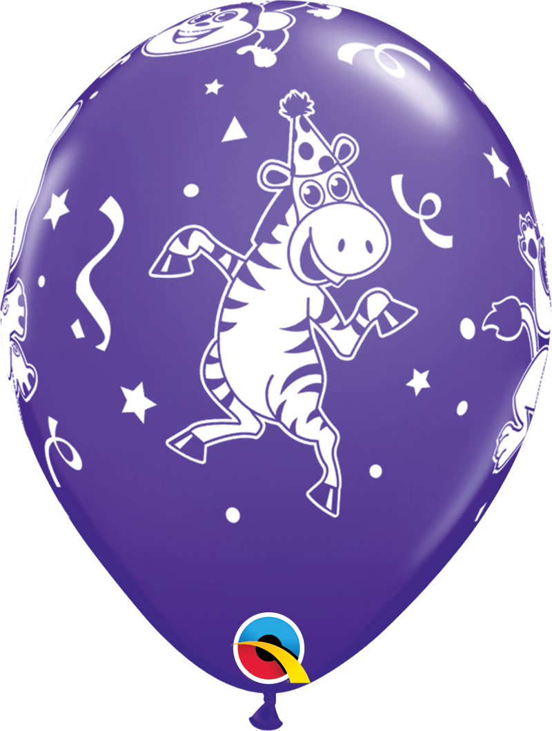 Qualatex Latex 11" Round Party Animals Balloons (50 pack)
