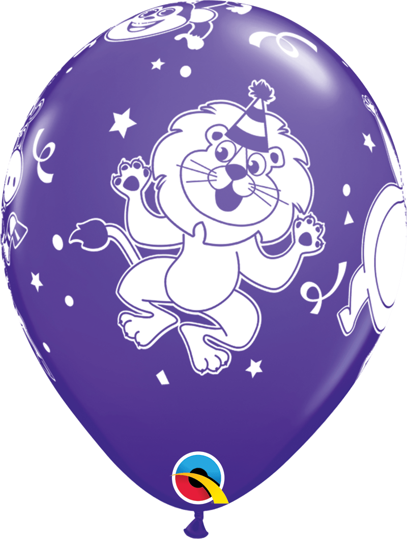 Qualatex Latex 11" Round Party Animals Balloons (50 pack)