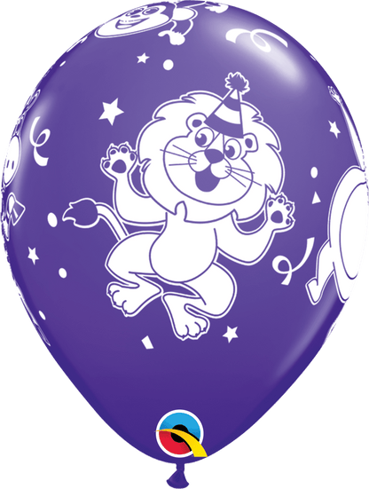 Qualatex Latex 11" Round Party Animals Balloons (50 pack)