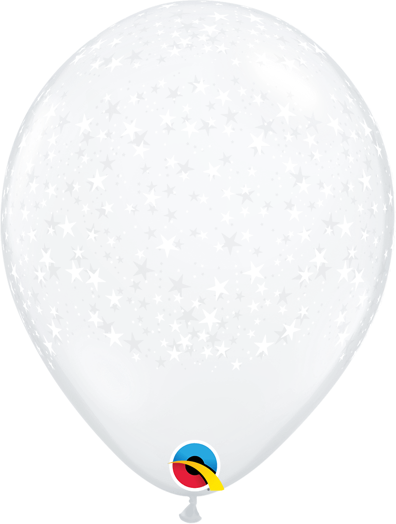 Qualatex Latex 11" Round Stars-a-Round Balloons (50 pack)