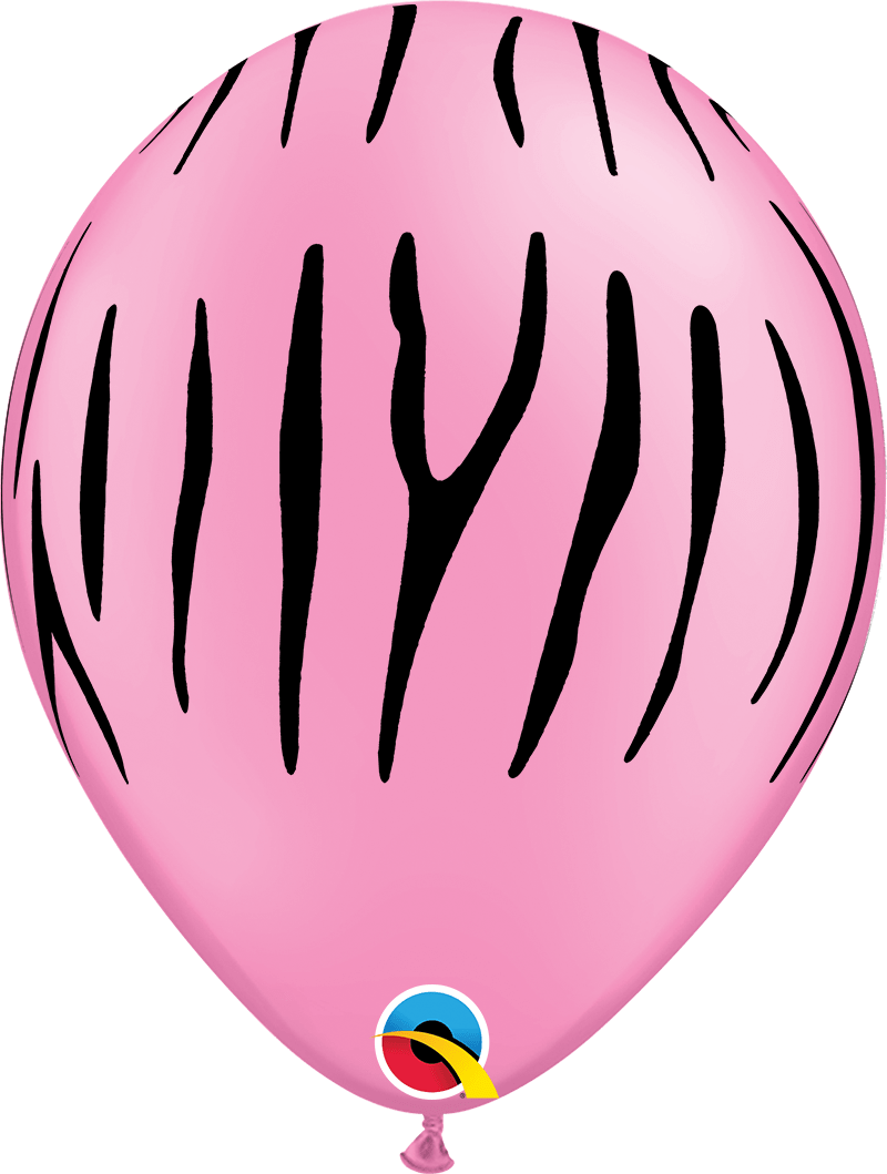11″ Zebra Stripe Latex Balloons Neon Pink (100 Count)