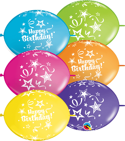 Qualatex Latex 12" Quick Link Birthday Balloons (50 pack)