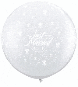 Qualatex Latex 3' Just Married Flowers-A-Round Latex (2 count)