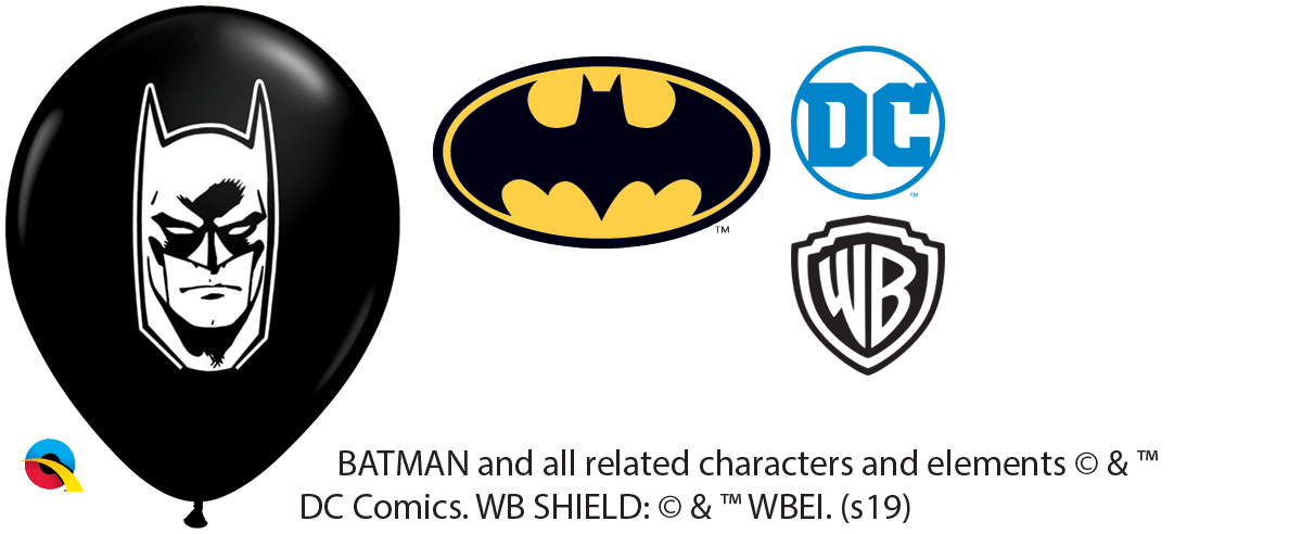 Qualatex Latex 5" Round BATMAN™ FACE Balloons (100 pack)