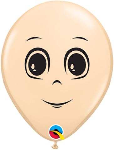 Qualatex Latex 5" Round Masculine Face Balloons (100 pack)