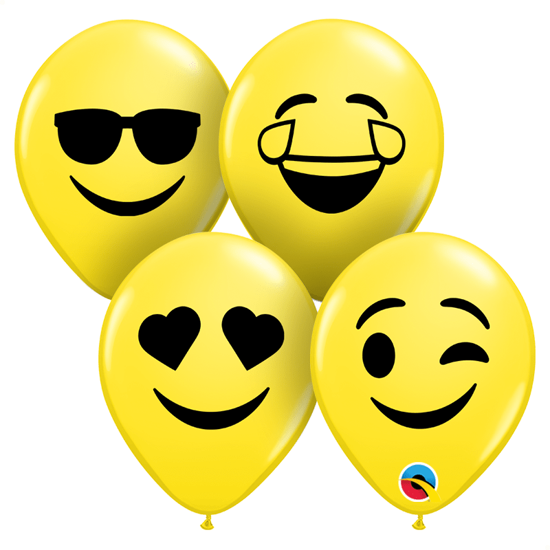 Qualatex Latex 5" Round Smiley Faces Assortment Balloons (100 pack)