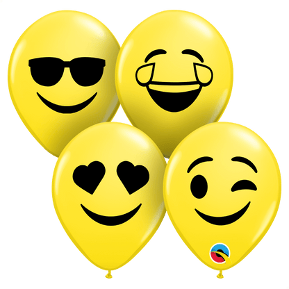 Qualatex Latex 5" Round Smiley Faces Assortment Balloons (100 pack)