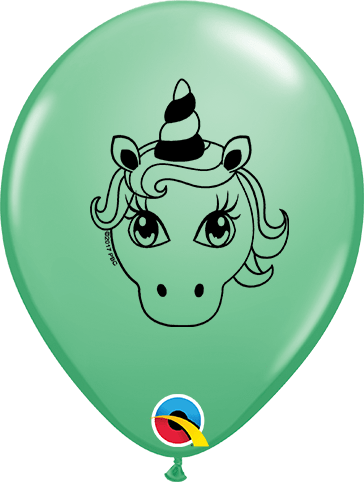 Qualatex Latex 5" Round Unicorn Head Balloons (100 pack)