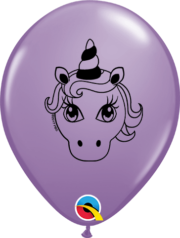Qualatex Latex 5" Round Unicorn Head Balloons (100 pack)