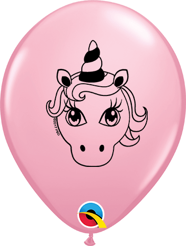 Qualatex Latex 5" Round Unicorn Head Balloons (100 pack)