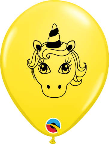 Qualatex Latex 5" Round Unicorn Head Balloons (100 pack)