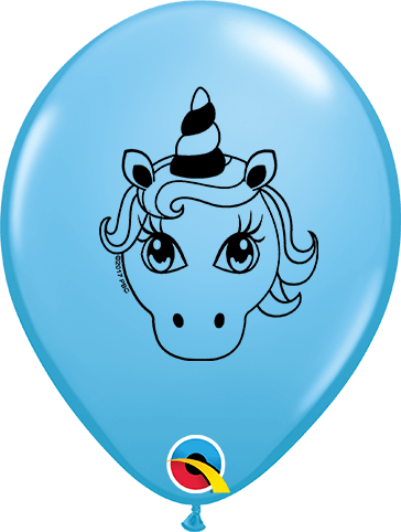 Qualatex Latex 5" Round Unicorn Head Balloons (100 pack)