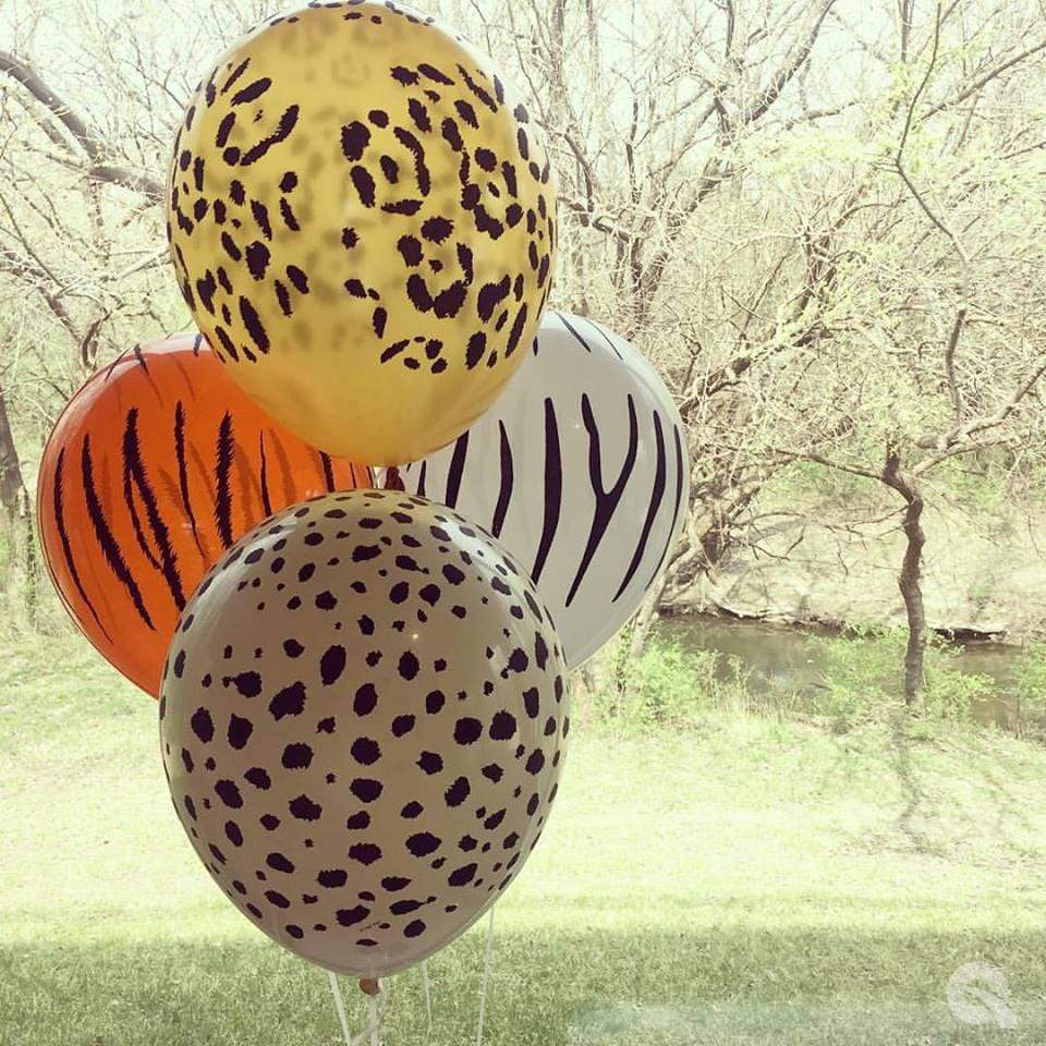 Qualatex Latex 50 Animal Print Safari Balloons — 11" Round Desert Tones