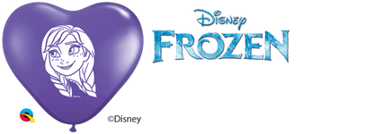 Qualatex Latex 6" Heart Anna & Elsa Faces Balloons (100 pack)