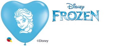 Qualatex Latex 6" Heart Anna & Elsa Faces Balloons (100 pack)