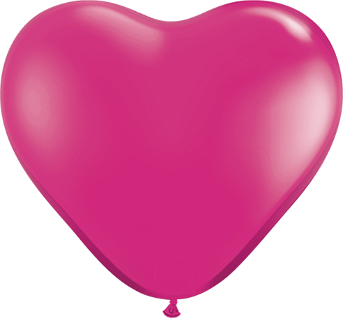 Qualatex Latex 6″ Jewel Magenta Heart Latex Balloons (100)
