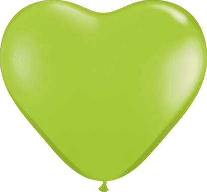 Qualatex Latex 6″ Lime Green Heart Latex Balloons (100)