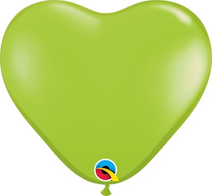 Qualatex Latex 6″ Lime Green Heart Latex Balloons (100 Count)