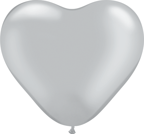 6″ Silver Heart Latex Balloons (100 Count)