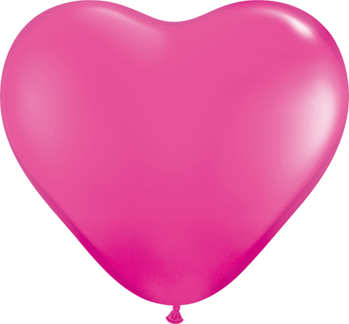 Qualatex Latex 6″ Wild Berry Heart Latex Balloons (100)