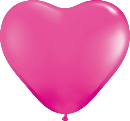 Qualatex Latex 6″ Wild Berry Heart Latex Balloons (100)