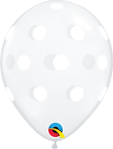 Qualatex Latex Big Polka Dots Clear 5″ Latex Balloons (100 count)