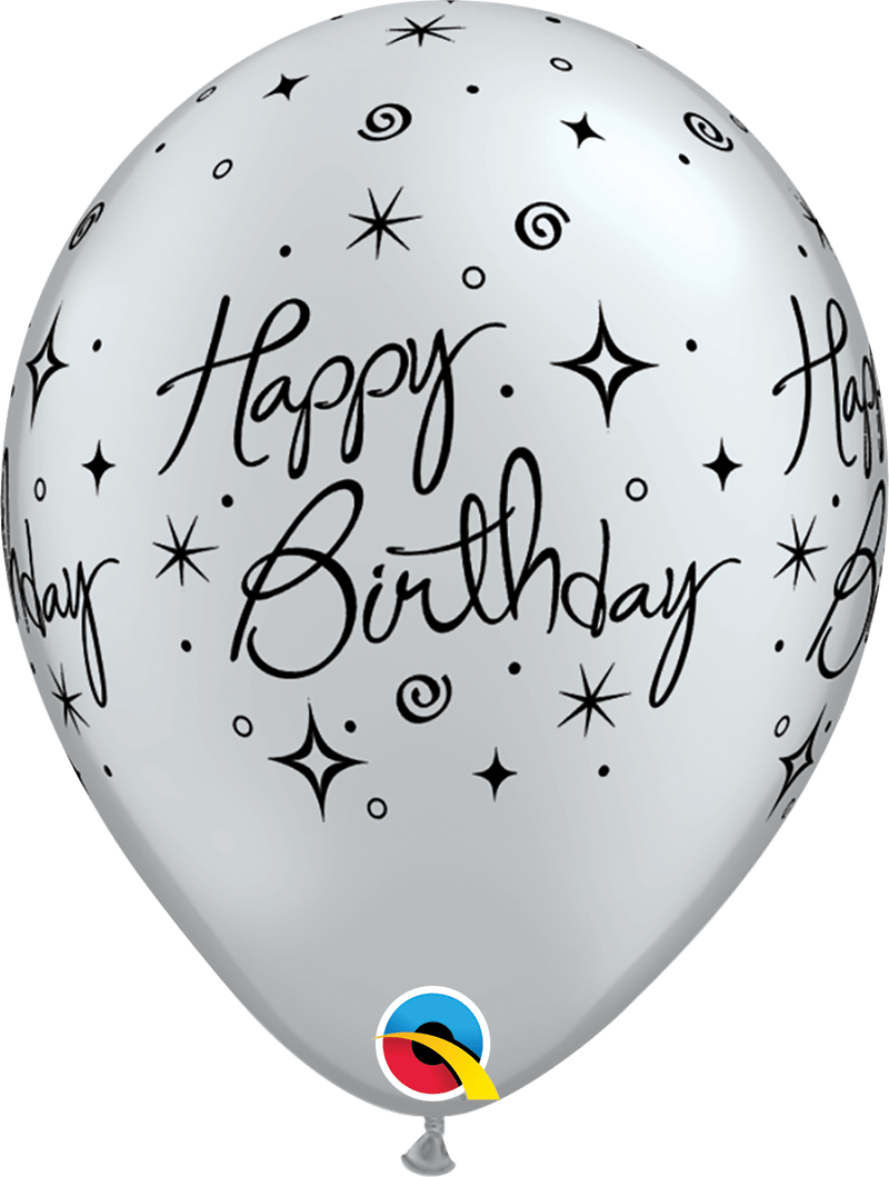 Qualatex Latex Birthday Elegant Sparkles & Swirls 11″ Latex Balloons (50 Count)