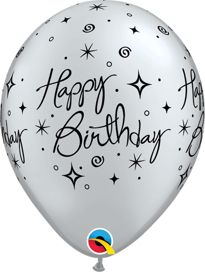 Qualatex Latex Birthday Elegant Sparkles & Swirls 11″ Latex Balloons (50 Count)