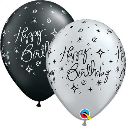 Qualatex Latex Birthday Elegant Sparkles & Swirls 11″ Latex Balloons (50 Count)