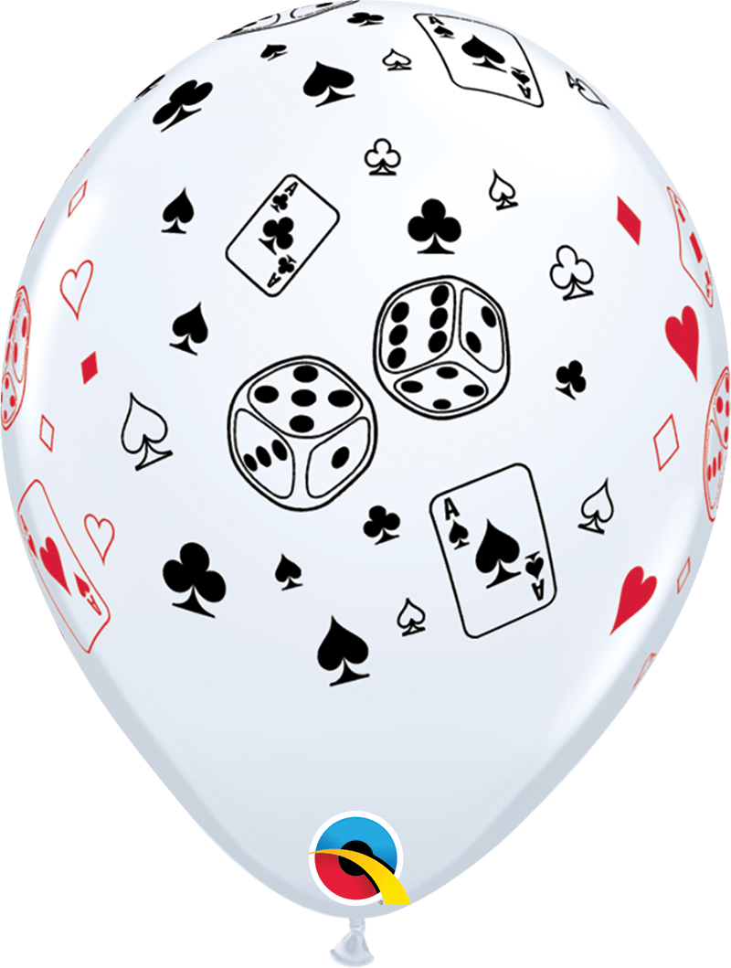 Qualatex Latex Cards & Dice 11″ Latex Balloons (50)