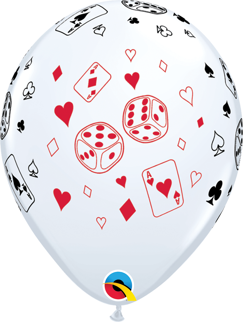 Qualatex Latex Cards & Dice 11″ Latex Balloons (50)