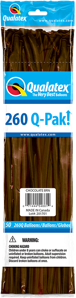 Qualatex Latex Chocolate Brown 260Q Latex Balloons (50)