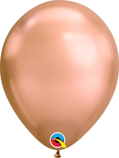 Qualatex Latex Chrome Rose Gold 7″ Latex Balloons (100)