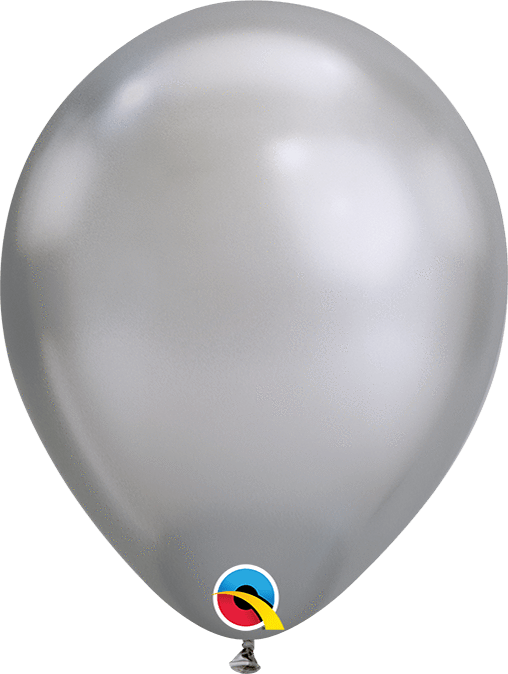 Qualatex Latex Chrome Silver 7″ Latex Balloons (100)