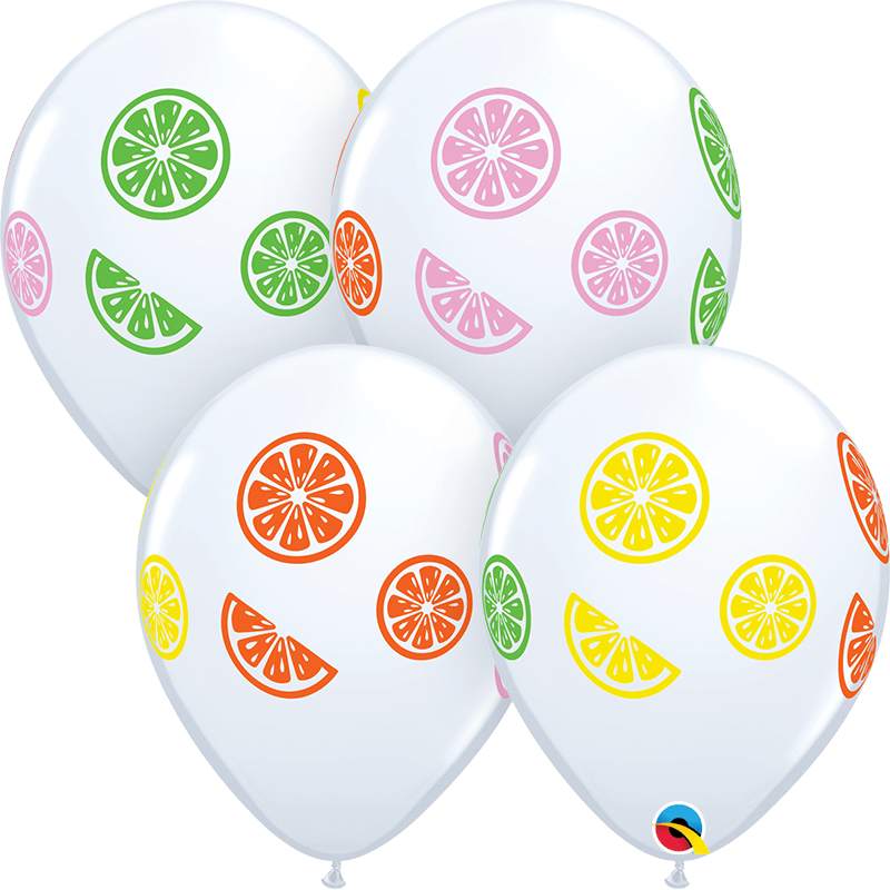 Qualatex Latex Colorful Fruit Slices 11″ Latex Balloons (50 count)