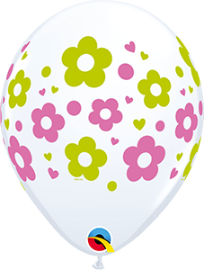 Qualatex Latex Daisies Flower Printed 11" Latex Balloons (50 count)