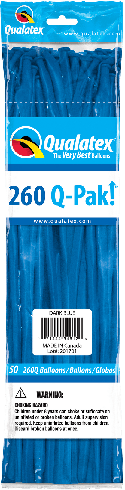Qualatex Latex Dark Blue 260Q Latex Balloons (50)