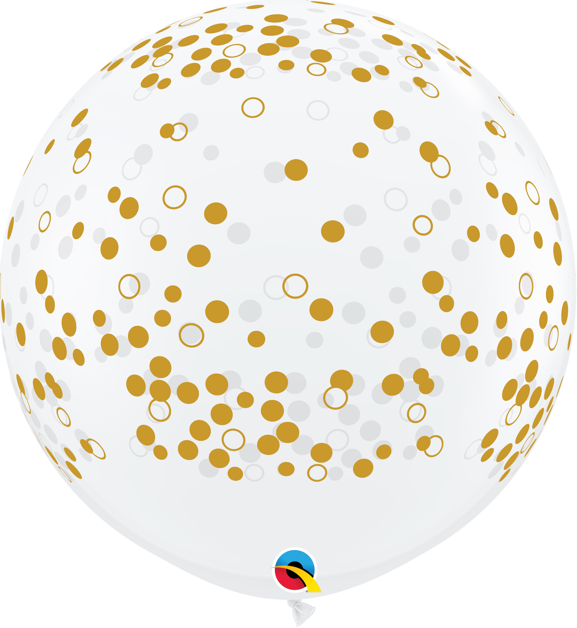 Qualatex Latex Diamond Clear Confetti Dots-A-Round 36″ Latex Balloons (2 count)