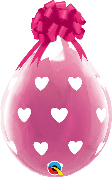 Qualatex Latex Diamond Clear Stuffing Big Hearts 18″ Latex Balloons (25 count)