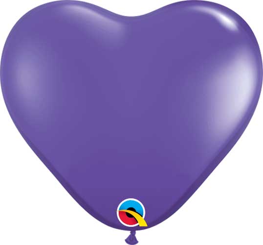 Qualatex Latex Fashion Purple Violet Heart 6″ Latex Balloons (100 count)