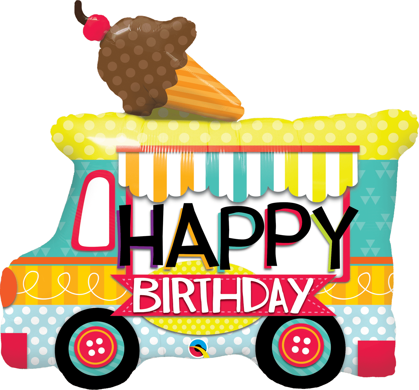 Happy Birthday Ice Cream Truck 36″ Foil Balloon