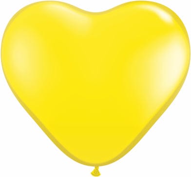Qualatex Latex Heart Yellow 6″ Latex Balloons (100 count)