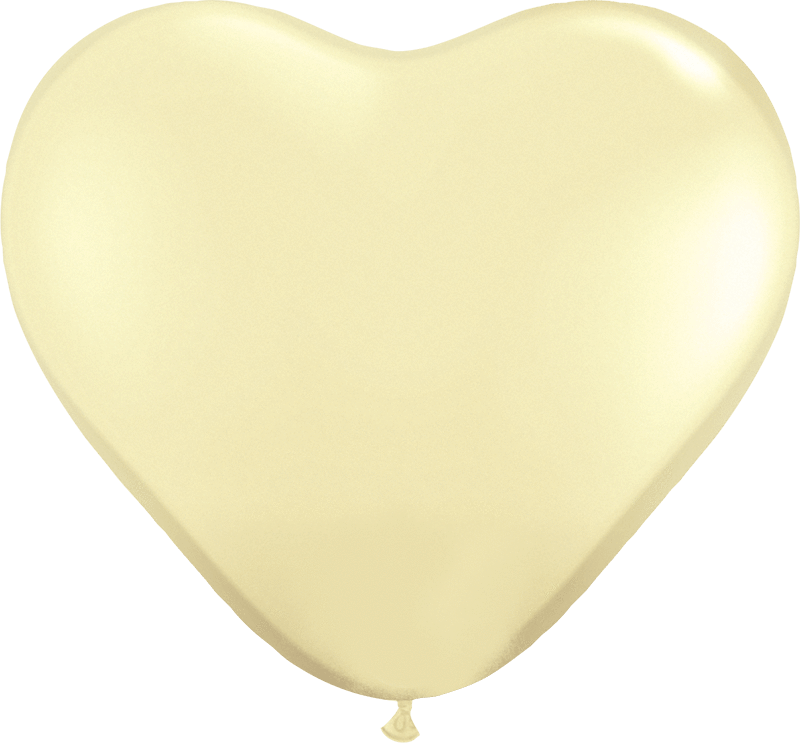 Qualatex Latex Ivory Silk 11″ Heart Latex Balloons (100)
