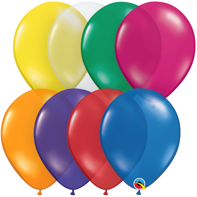 Qualatex Latex Jewel Assortment 9″ Latex Balloons (100 count)