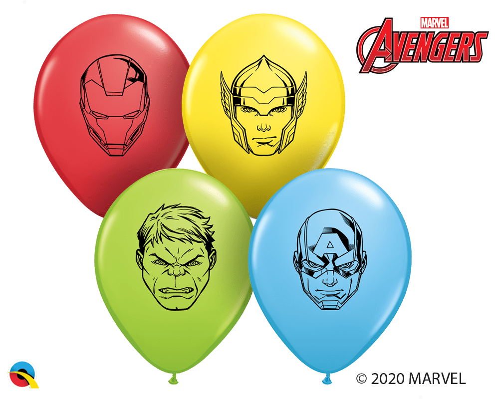 Qualatex Latex MARVEL'S Avengers Faces Assortment 5″ Latex Balloons (100)