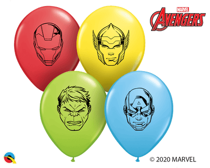 Qualatex Latex MARVEL'S Avengers Faces Assortment 5″ Latex Balloons (100)