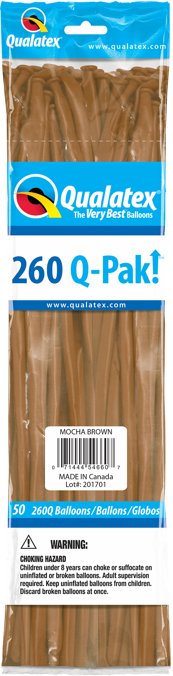 Qualatex Latex Mocha Brown 260Q Latex Balloons (50)