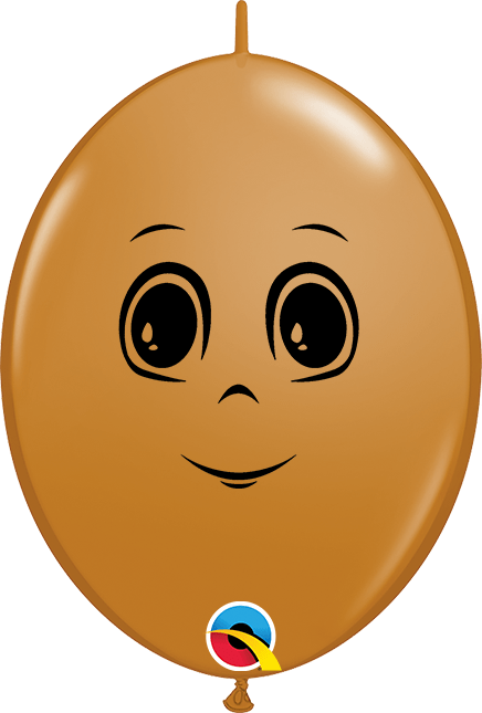 Qualatex Latex Mocha Brown Masculine Face 6″ QuickLink Balloons (50)