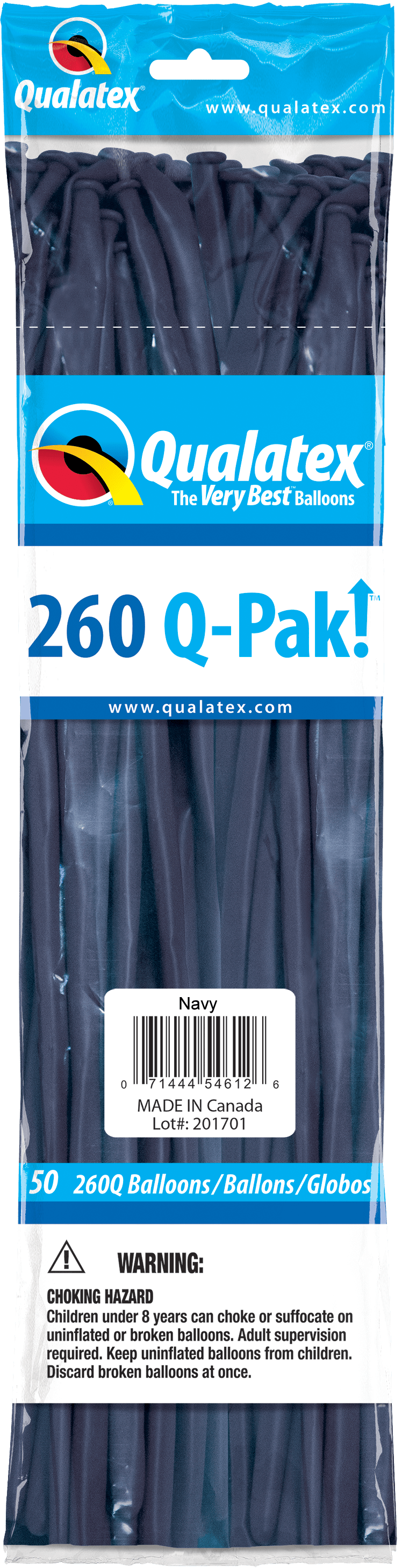Qualatex Latex Navy 260Q Latex Balloons (50 count)